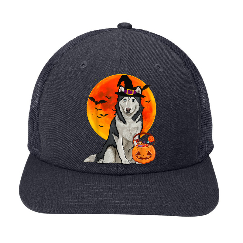 Dog Halloween Siberian Husky Jack O Lantern Pumpkin Snapback Trucker Cap by Brynlee-Everett | Artistshot