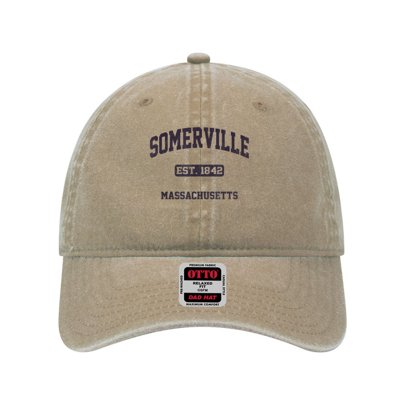 Somerville Massachusetts Ma Vintage State Athletic Style T Shirt Dyed Cap | Artistshot