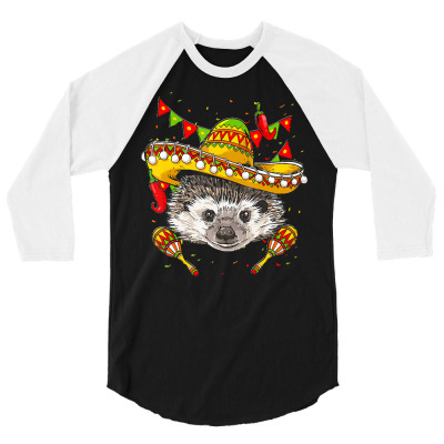 Farmer T  Shirt Cinco De Mayo Hedgehog Mexican Lover Sombrero Hedgehog 3/4 Sleeve Shirt Designed By Bellbottomsknow