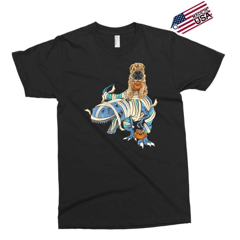 Shar Pei Riding Dinosaur Halloween Dog Exclusive T-shirt | Artistshot