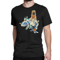 Shar Pei Riding Dinosaur Halloween Dog Classic T-shirt | Artistshot