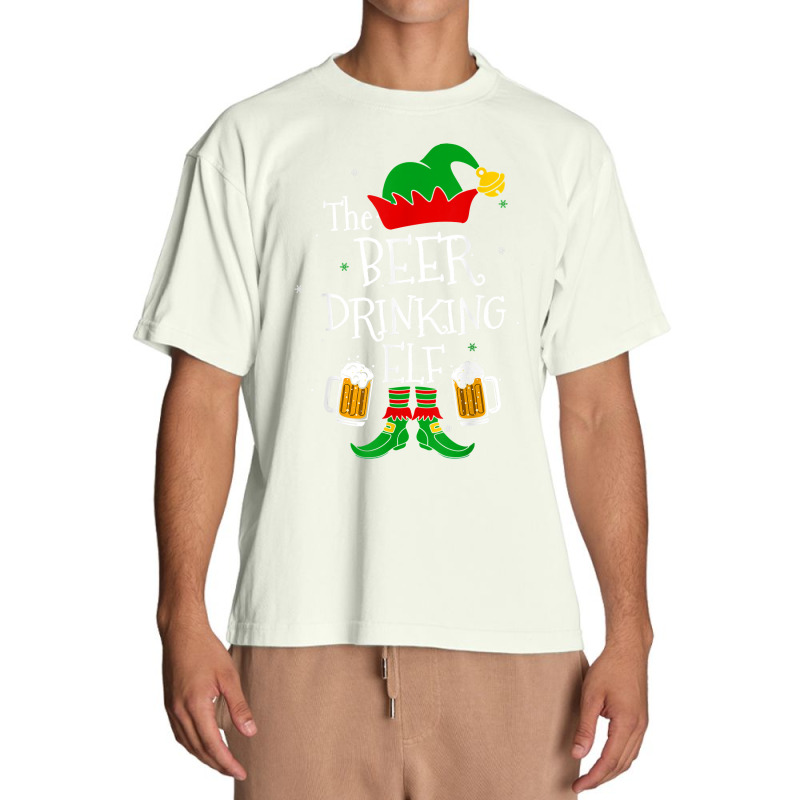 The Beer Drinking Elf Matching Family Drinker Merry Xmas Day Urban Heavy T-shirt | Artistshot