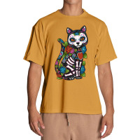 Cat Sugar Skull Mexico Calavera Dia De Los Muertos Halloween Sweatshir Urban Heavy T-shirt | Artistshot