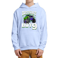 Kids Monster Truck Birthday Boy Is 9 Kids 9th Birthday Car Party Urban Pullover Hoodie | Artistshot