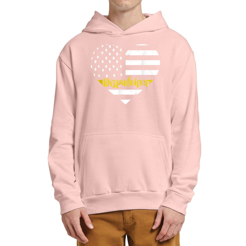 Dispatcher Vintage Heart Thin Yellow Line Dispatch Usa Flag Urban Pullover Hoodie | Artistshot