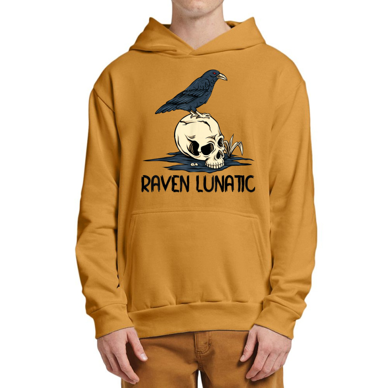 Raven Lunatic Fun Bird Skull Goth Gothic Halloween Costume Urban Pullover Hoodie by Fashonus | Artistshot