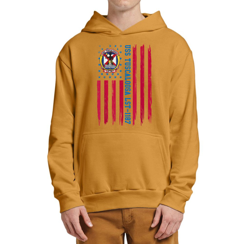 Uss Tuscaloosa Lst 1187 Tank Landing Ship American Flag T Shirt Urban Pullover Hoodie by cm-arts | Artistshot