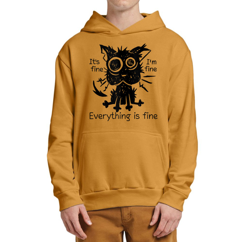 Everything Is Fine Funny Stressed Out Cat Graphic Tank Top Urban Pullover Hoodie by cm-arts | Artistshot