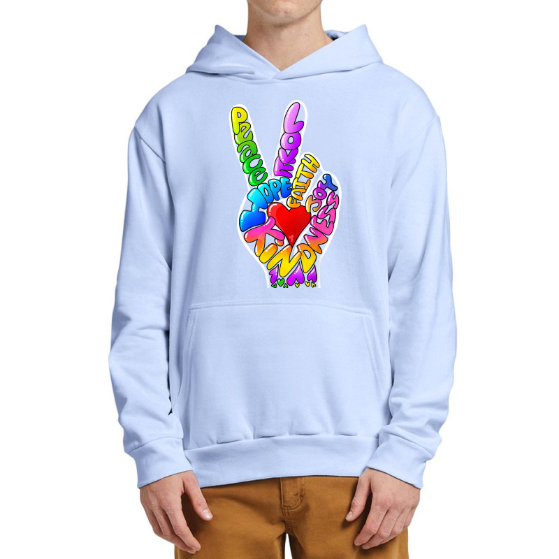 Peace Love Hope Joy Faith Kindness Word Art By Tangie Marie Urban Pullover Hoodie by ArtistDax | Artistshot