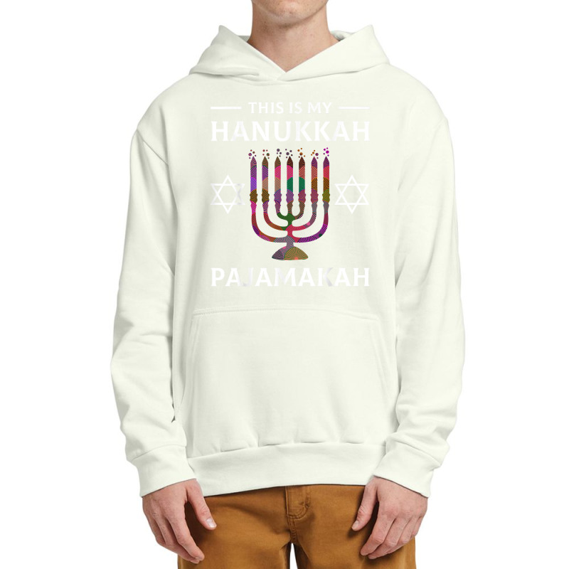 Hanukkah Pajama Menorah Pajamakah Chanukah Jewish Urban Pullover Hoodie | Artistshot