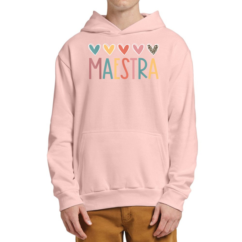 Maestra Spanish Bilingual Teacher Back To School Urban Pullover Hoodie by Prestige | Artistshot