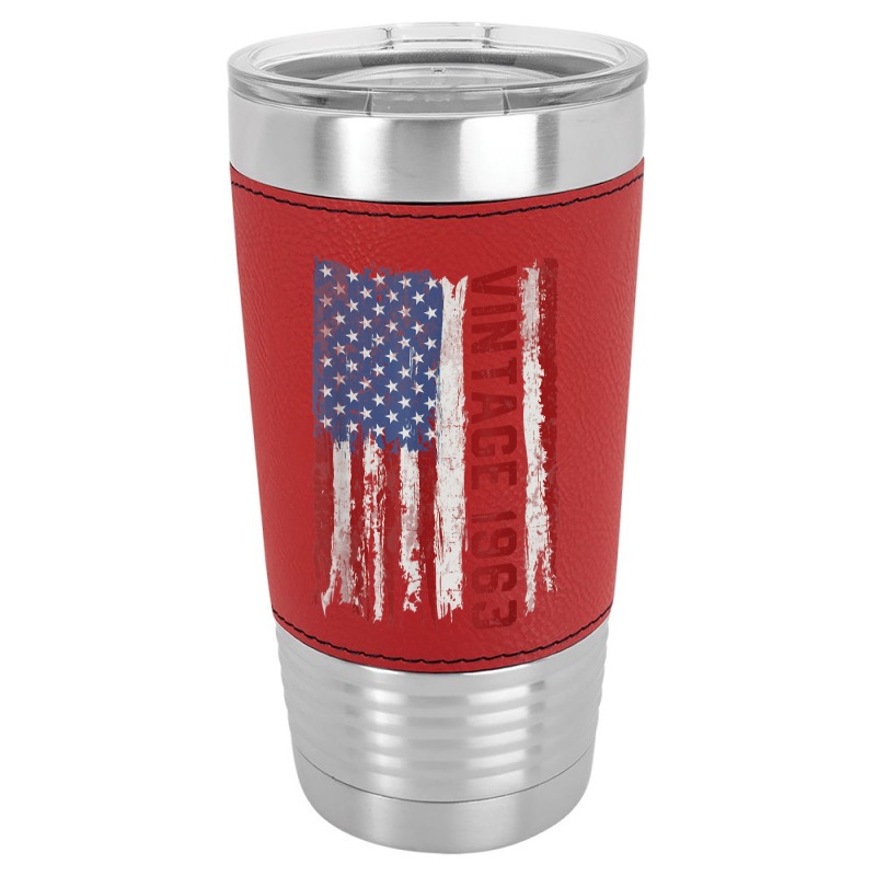 Vintage 1963 Usa American Flag 60 Years Old 60th Birthday Leatherette Tumbler | Artistshot