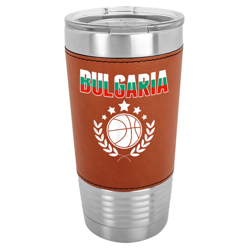 Bulgaria Basketball Fans Jersey Bulgarian Flag Sport Lovers T Shirt Leatherette Tumbler | Artistshot