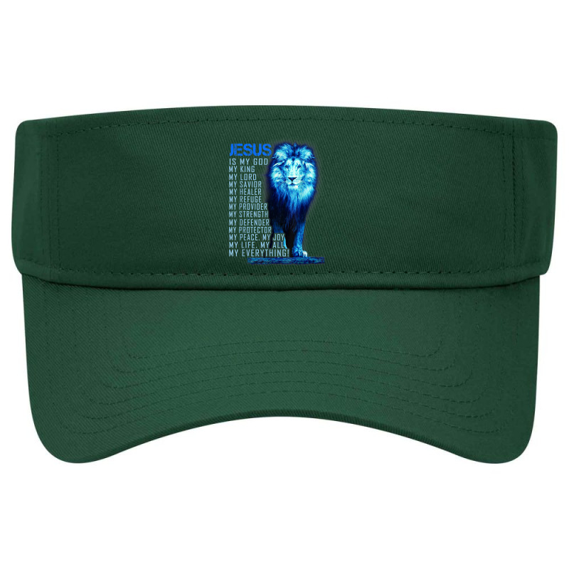 Jesus Is My God King My Lord My Savior Blue Lion Christian Graphic Visor hat by Aria-Proctor | Artistshot