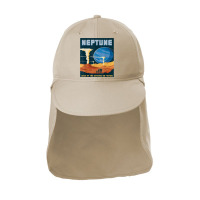 Retro Neptune Gaze At The Geysers On Triton Space Tourism T Shirt Sun Shade Cap | Artistshot