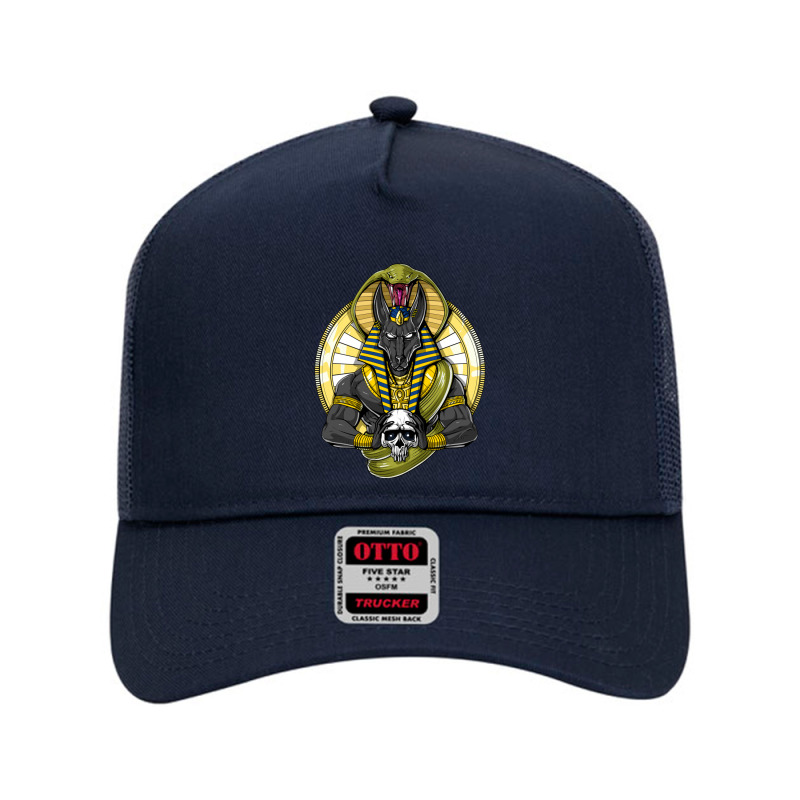 Hippie Egyptian Mythology God Anubis Mesh Back Trucker Hat by criticizematter | Artistshot