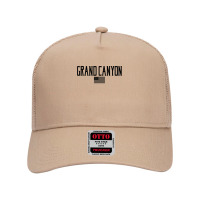 Grand Canyon Us Flag Text Olive Green With Black Print T Shirt Mesh Back Trucker Hat | Artistshot