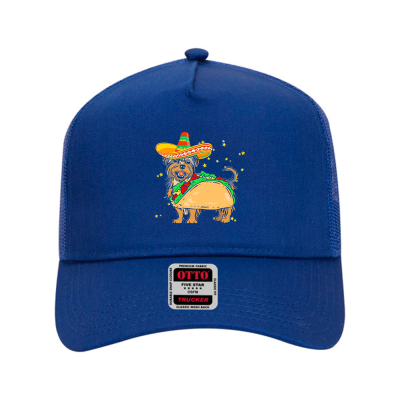 Cinco De Mayo T  Shirt Sombrero Yorkshire Terrier Dog Tacos Cinco De M Mesh Back Trucker Hat by enunciateseamstress | Artistshot