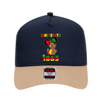 Cute Black Messy Bun Juneteenth Celebrating 1865 Girls Kids Mesh Back Trucker Hat | Artistshot