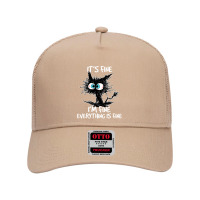 It's Fine I'm Fine Everything Is Fine Funny Black Cat Mesh Back Trucker Hat | Artistshot