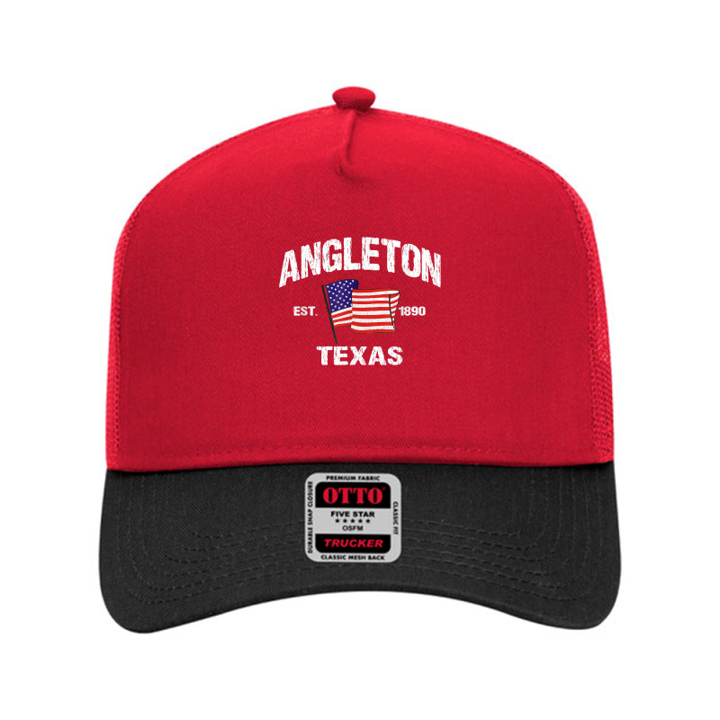 Angleton Texas Tx Usa Stars & Stripes Vintage Style Mesh Back Trucker Hat by PhoebeHaggett | Artistshot