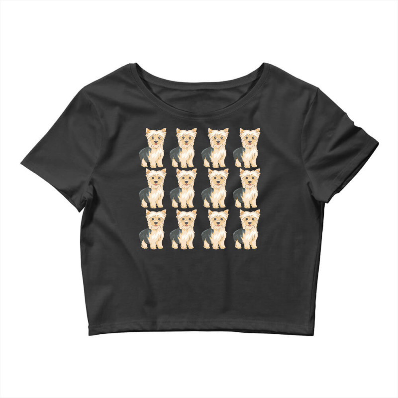 Cute Yorkie Pattern T  Shirt Yorkshire Terrier Cute Pattern T  Shirt Crop Top by pullovercostarican | Artistshot