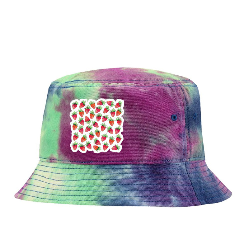 Chic Gold Brushstrokes On Island Paradise Blue 24183434 Tie Dyed Bucket Hat by izank2 | Artistshot