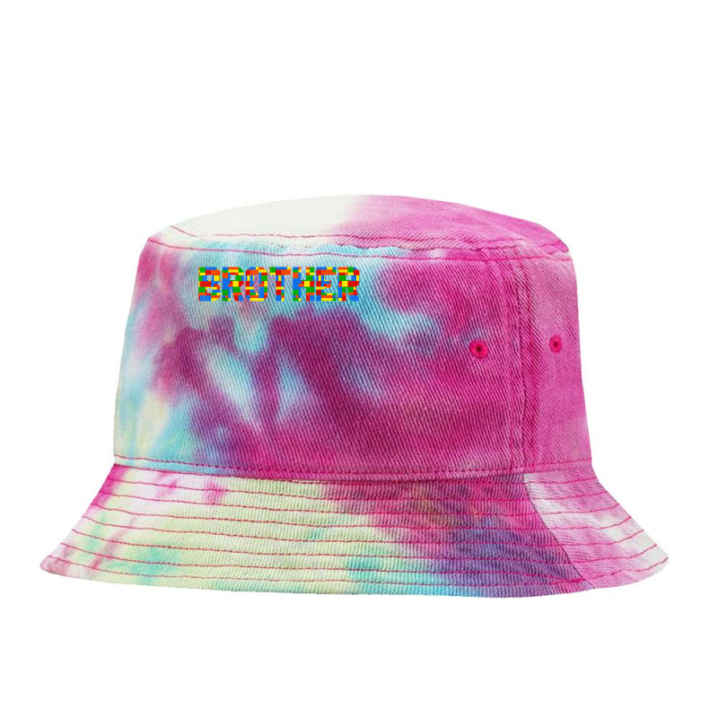 Brother Brick Builder Funny Blocks Master Builder T Shirt Tie Dyed Bucket Hat by ebertfran1985 | Artistshot