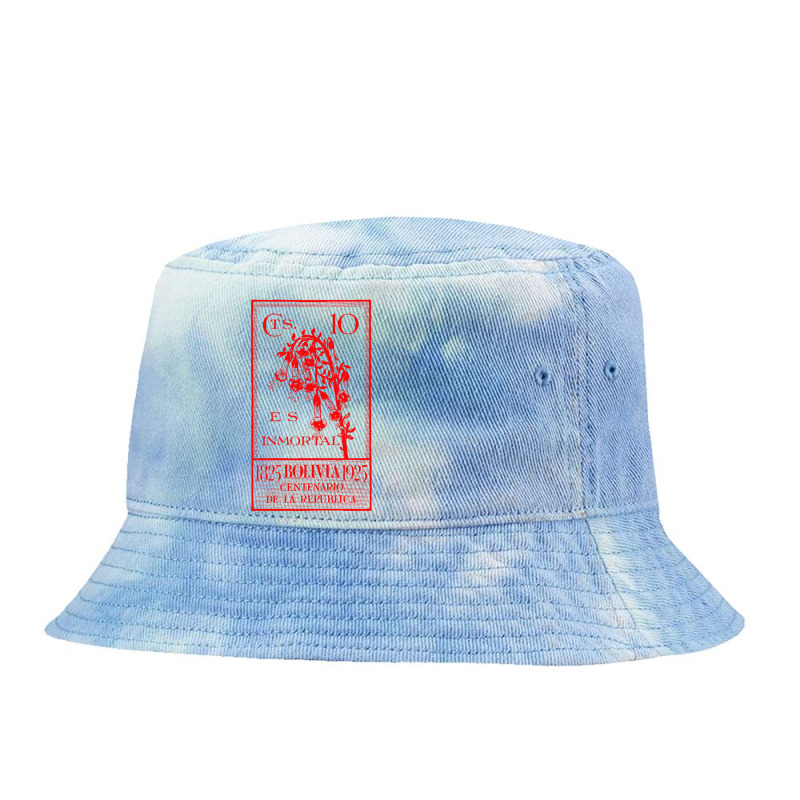 Vintage Bolivia Mid Century Postage Stamp Design Tie Dyed Bucket Hat by sabitung | Artistshot