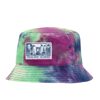 Vintage Falkland Islands Postage Stamp Design Tie Dyed Bucket Hat | Artistshot