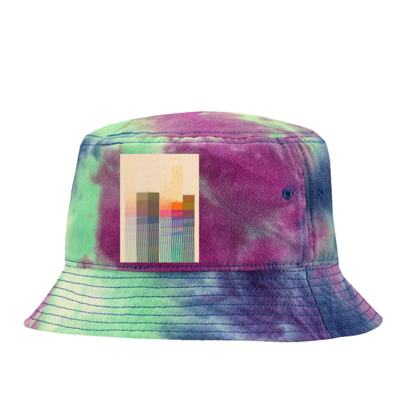 Aesthetic Vector Skyline Graphic Design Tie Dyed Bucket Hat | Artistshot