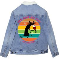 Funny Cat Unisex Sherpa-lined Denim Jacket | Artistshot