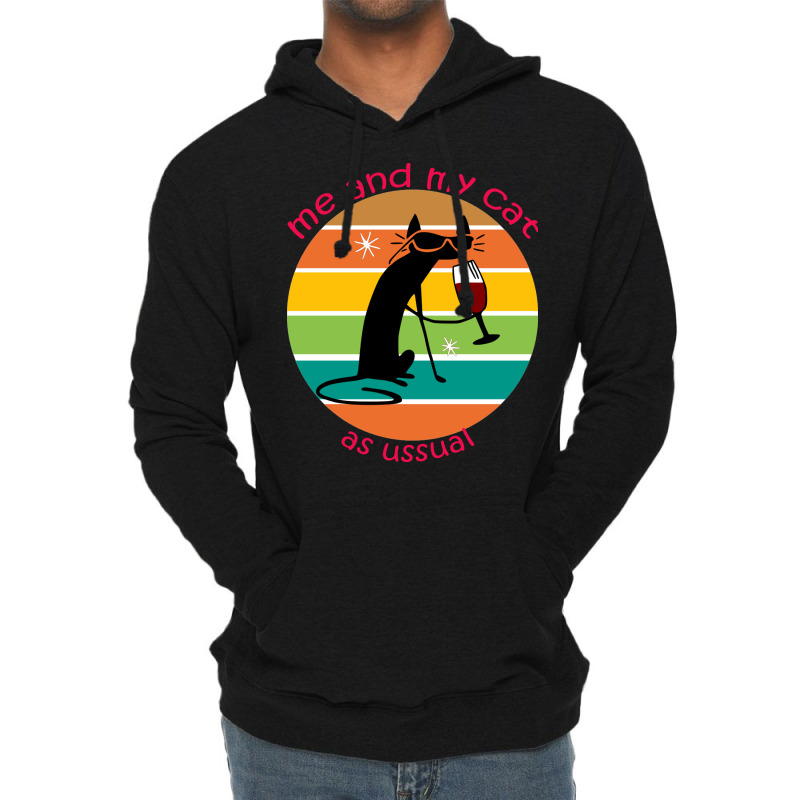 Funny Cat Lightweight Hoodie by DTFDOT | Artistshot