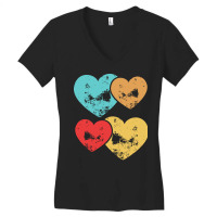 Funny Valentine Day Gift T  Shirt Vintage Heart Cool Retro Valentine D Women's V-neck T-shirt | Artistshot