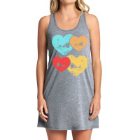 Funny Valentine Day Gift T  Shirt Vintage Heart Cool Retro Valentine D Tank Dress | Artistshot