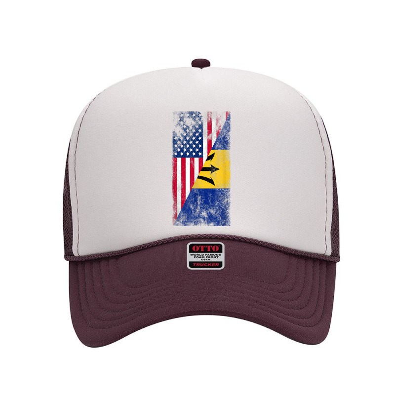 Usa Barbados Flags   United States Of America, Barbadian T Shirt Foam Trucker Hat by rostinoko | Artistshot