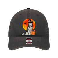 Dog Halloween Siberian Husky Jack O Lantern Pumpkin Dyed Cap | Artistshot