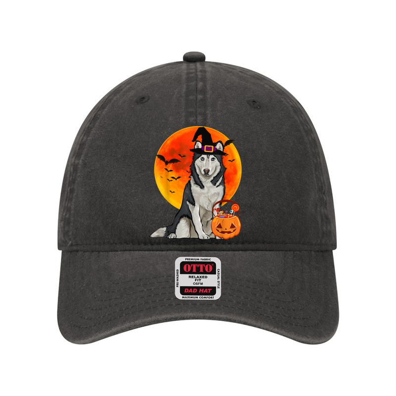 Dog Halloween Siberian Husky Jack O Lantern Pumpkin Dyed Cap by Brynlee-Everett | Artistshot