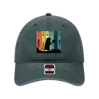 Marmot Silhouette Trees Love Animals Vintage Distress Style Premium T Dyed Cap | Artistshot