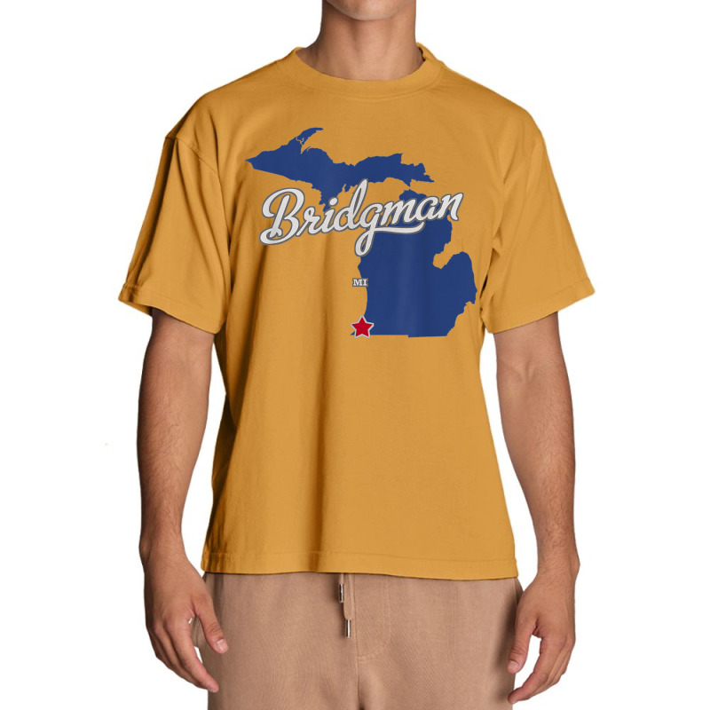 Bridgman Michigan Mi Map Urban Heavy T-shirt | Artistshot