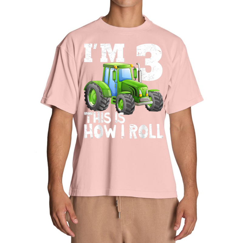 Green Farm Tractor 3rd Birthday Party Gifts 3 Year Old Urban Heavy T-shirt | Artistshot