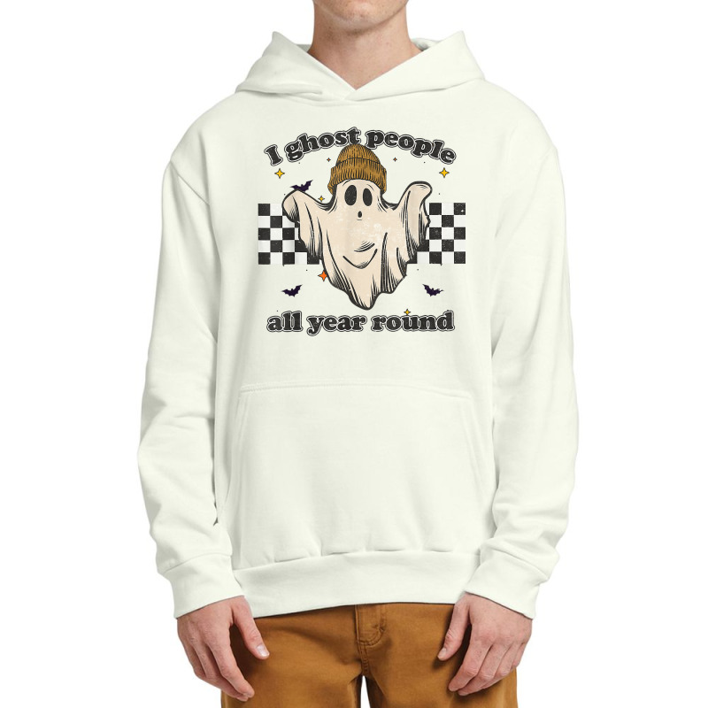 Retro I Ghost People All Year Around Halloween Spooky Vibes Urban Pullover Hoodie | Artistshot