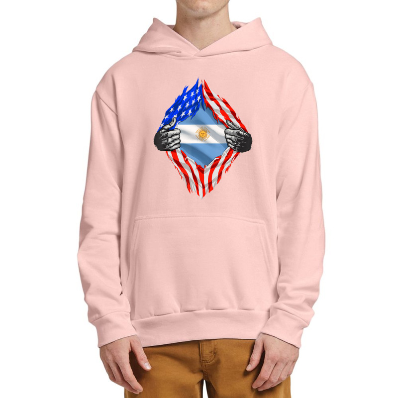 Super Argentine Heritage Argentina Roots Usa Flag Urban Pullover Hoodie | Artistshot