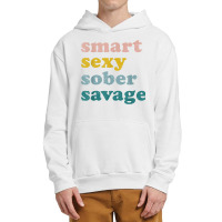 Retro Vintage Smart Sexy Sober Savage Recovery Urban Pullover Hoodie | Artistshot