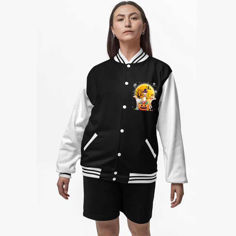 Whippets Dog Mummy Witch Moon Ghosts Happy Halloween Day 119 Bomber Jacket | Artistshot