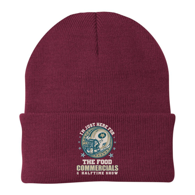 Football Just Here For Food Commercials Halftime Show Beanie by pester | Artistshot