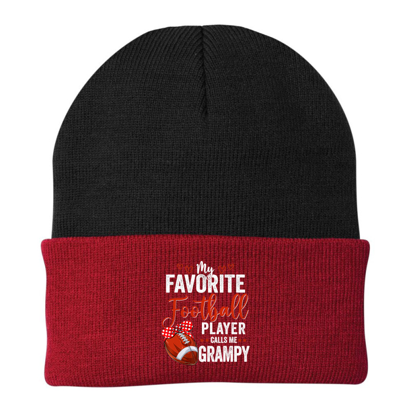 My Favorite Football Player Calls Me Grampy Football Funny Beanie by pester | Artistshot