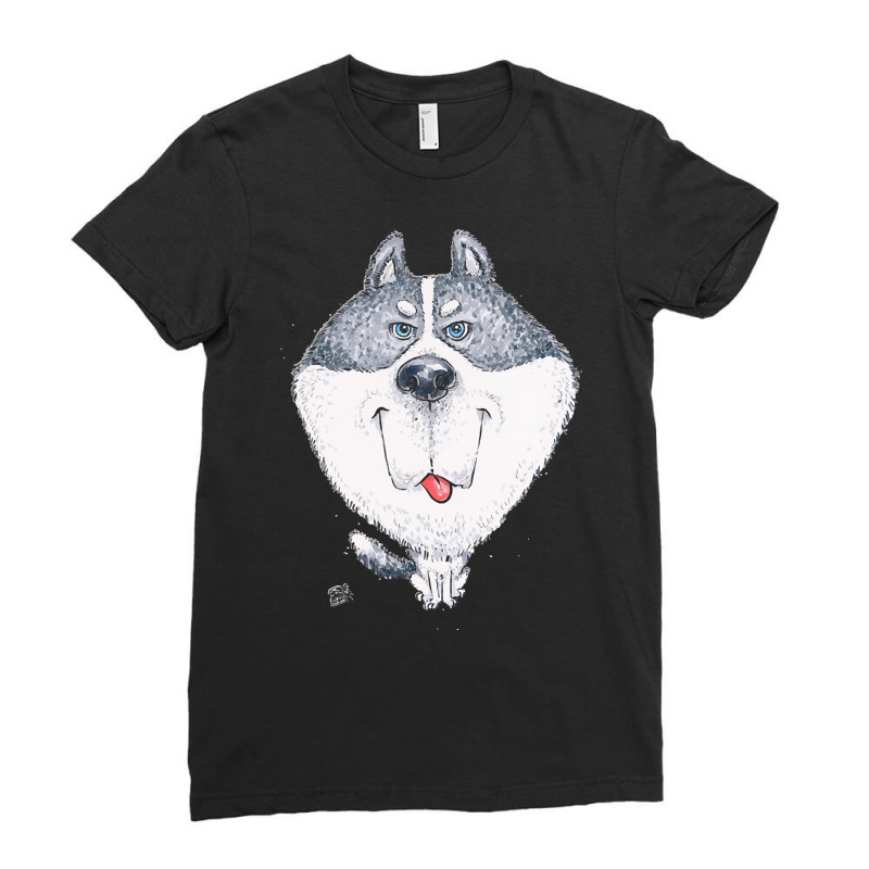 Husky T  Shirt Siberian Husky Dog T  Shirt Ladies Fitted T-Shirt by bellbottomsknow | Artistshot