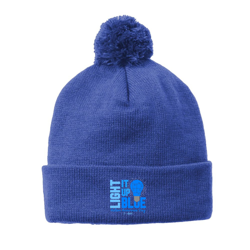 Light It Up Blue Autism Awareness Pom Pom Beanie by LindsayYuh | Artistshot