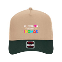 Mi Corazon Late En Dos Idiomas, Bilingual Spanish Teacher Mesh Back Trucker Hat | Artistshot